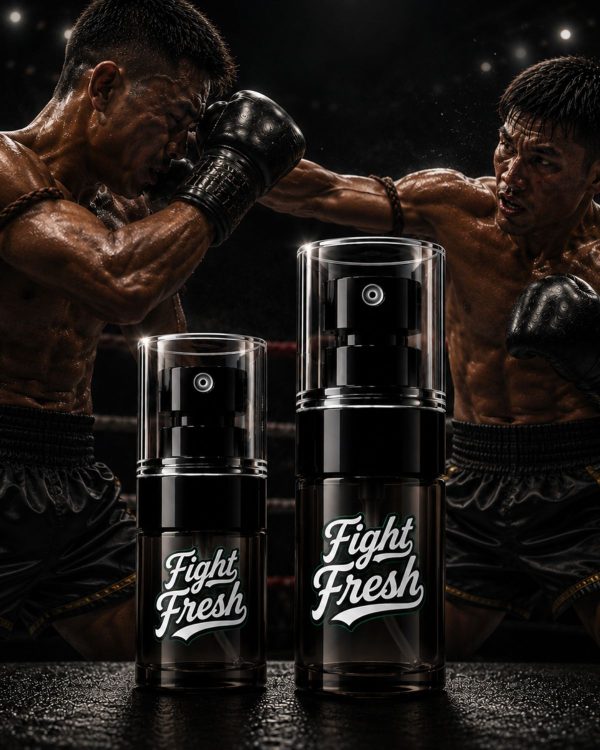 Fight Fresh bottles with boxers in the background