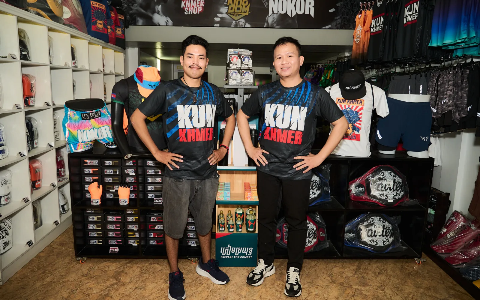Vichet and Chanrith at Kun Khmer Shop in Phnom Penh