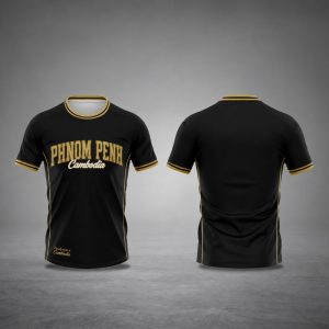 CamboLove Phnom Penh Varsity Tee - Black & Gold
