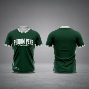 CamboLove Phnom Penh Varsity Tee - Forest Green