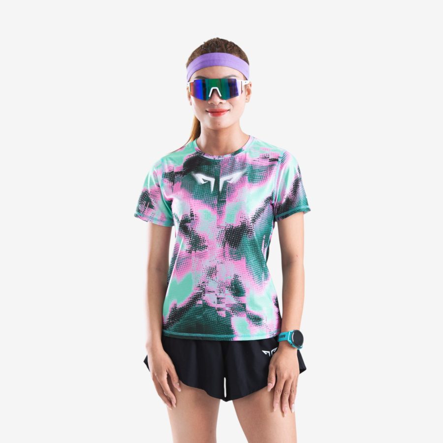 Wolf Active Outbreak W277 running T-shirt – Green/Pink